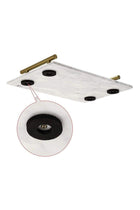 Marble Trinket Vanity Tray with Gold Handle (White) 30x20 cm