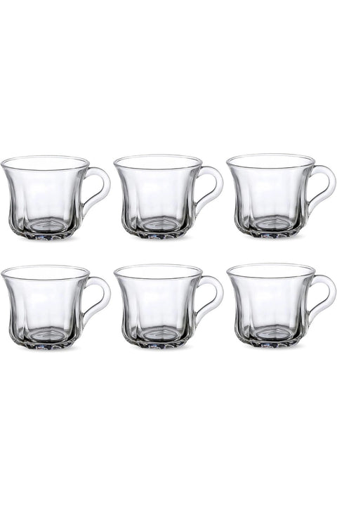 Glass Tea Mug Set – 155ml Coffee & Tea Cups,Crystal Clear, Durable, Heat-Resistant (Set of 6)