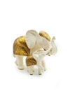 Beram European Style Dual Elephant Home Décor Large and Small White and Gold Resin Elephant Figurines Trunk Up Lucky Elephant Statues for Living Room Bedroom Office Shelves and Housewarming Gifts