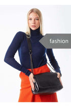 Women's Rock Style Black Shoulder Bag, Ladies PU Leather Crossbody Bag Sling Bag Side Bag Carry Bag