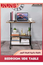 Bedroom Side Table,Small Standing Desk Adjustable Height,Rolling Computer Desk,Mobile Standing Desk with Wheels,Portable Stand Up Desk,Tall Computer Table,Adjustable Desktop Sit Stand Desk