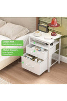 Nightstand with 2 Drawers and 1 Open Shelf, Side Table for Living Room and Bedroom