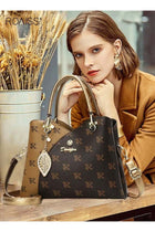 Women Stylish Handbag with Magnetic Snap and Zipper, Large Capacity Shoulder Bag