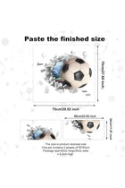 3D Football Wall Sticker Set, 30 * 60cm 2 Sheets Soccer Decals for Boys Room, PVC Self-Adhesive Soccer Wallpaper, Sport Posters Wall Art Decor for Kids Bedroom Home Party Birthday Decoration
