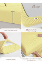Pure Combed Cotton Bed Sheet Set Queen Size Mellow Yellow, 400 Thread Count Sateen Weave