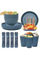Dinnerware Sets, 48 Piece Eco-Friendly Dinnerware Set with Plates Bowls Cups Forks