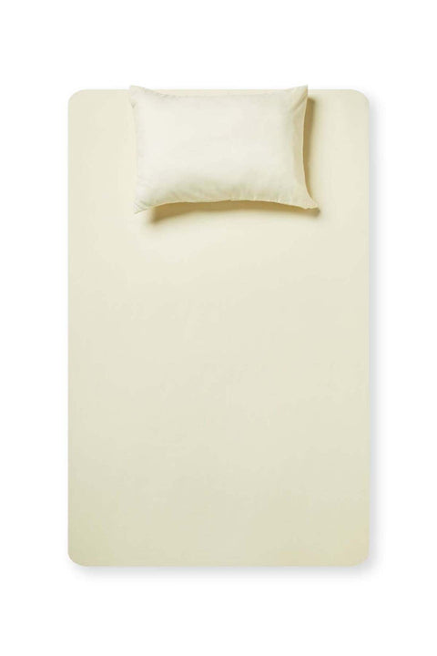 2- Piece Fitted Bedsheet Set Twin Size Microfiber Beige