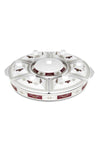 Melamine Rotating Serving Tray White/Red 56cm
