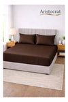3-Piece Striped Microfiber Fitted Sheet Set Large Single 120x200cm, Chocolate Brown