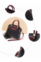 Women's Versatile Contrast Color Crossbody Bag, PU Leather Large Capacity Shoulder Bag Handbag Tote Clutch Bag