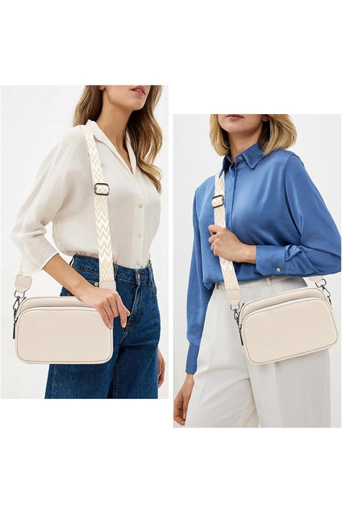 ViBon Ladies' Fashionable Multi-Layer Shoulder Bag, Ladies' Crossbody Bag, Adjustable Shoulder Strap Texture Commuting Small Square Bag, for Daily Use in Travel, Shopping, Work and Commuting