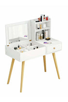 Dresser With Mirror Vanities Table Make Up Organizer Drawers White 80x40x75cm