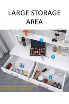 Makeup Vanity with Multiple Shelves and Drawers White