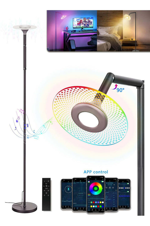 LED Standing Floor Lamp for Living Room, Bluetooth Smart Lamp with App-Controlled，Multiple modes and Multi-color modulate