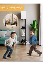 Floor Lamp with Shelves and Drawer, 3 CCT LED Bulb, Corner Display, White Linen Shade