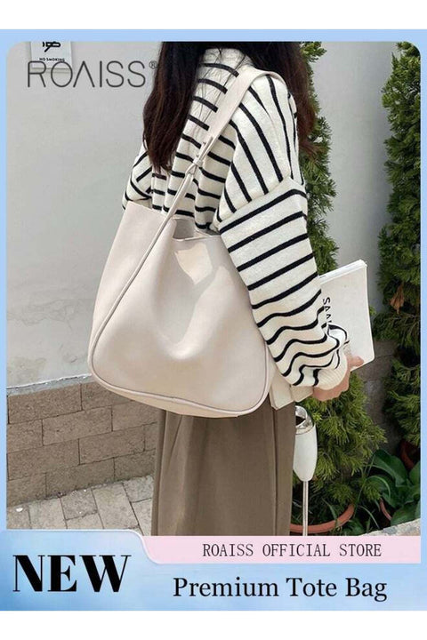 Women Stylish Bag with Magnetic Buckle, Large Capacity Shoulder Bag with Adjustable Strap, Elegant Chic