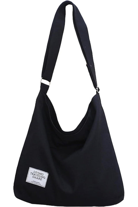 Covelin Women's Retro Large Size Canvas Shoulder Bag Hobo Crossbody Handbag Casual Tote