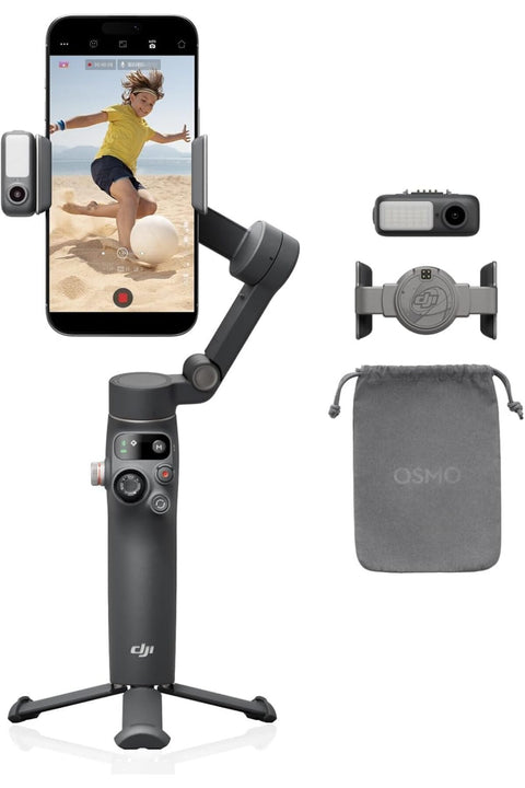 Osmo Mobile 8P Gimbal Stabilizer for iPhone & Android, Remote Controller, Built-in Extension Rod & Tripod