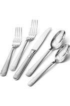 5-Piece Silverware Set, 18/10 Stainless Steel Flatware, Luxury Striped Cutlery, Dishwasher Safe