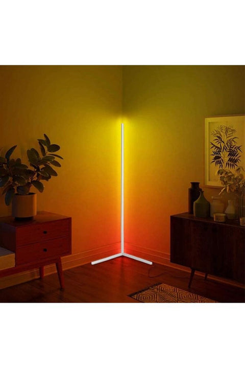 Remote Control RGB LED Corner Floor Lamp Yellow/Red