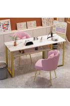 Manicure Table Nail Desk, Beauty Salon Nail Table with 3 Storage Drawers, Manicure Desk Workstation for Nail Tech Marbling Texture Home Makeup Beauty Salon Equipment, 100*40*76cm