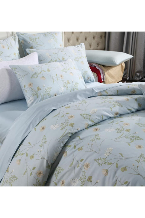 Double Floral Duvet Cover Set Farmhouse Quilt Cover Set 800Thread Cotton Super Soft Bedding Set,3Pieces