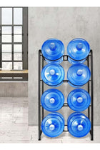 5 Gallon Water Bottle Holder 8 Trays Water Jug Rack 4-Tier Water Bottle Rack Reinforced Steel Rack for Water Storage Water Bottle Storage Rack for 10 Bottles