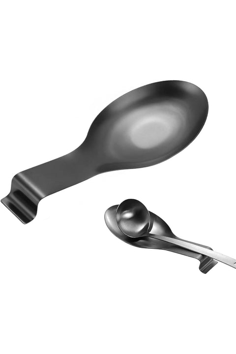 Stainless Steel Spoon Rest, 25x9.5cm Matte Black, Kitchen Utensil Holder for Stove Top