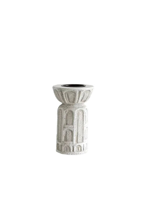 Mirabella Polyresin Candle Holder 8X8X12 cm -Grey