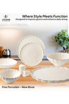 29-Piece Premium Porcelain Dinner Set – Crack-Resistant Plates, Bowls, Oval Plates, Salad Bowl, and Salt & Pepper Shaker, Complete Service for 6 (Design - 15)