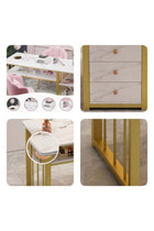 Manicure Table Nail Desk, Beauty Salon Nail Table with 3 Storage Drawers, Manicure Desk Workstation for Nail Tech Marbling Texture Home Makeup Beauty Salon Equipment, 100*40*76cm