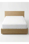Twin Fitted Sheet - 100% Cotton 600Tc 1INCH Stripe Sateen Weave with elasticized deep pocket Cotton White