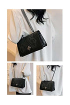 Women’s PU Crossbody Bag, Chain Flap Snake Texture, for Daily Commuting, Dating, Office (Black)