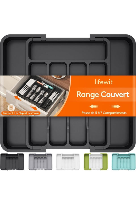 Silverware Drawer Organizer, Expandable Utensil Tray for Kitchen, BPA Free Flatware and Cutlery