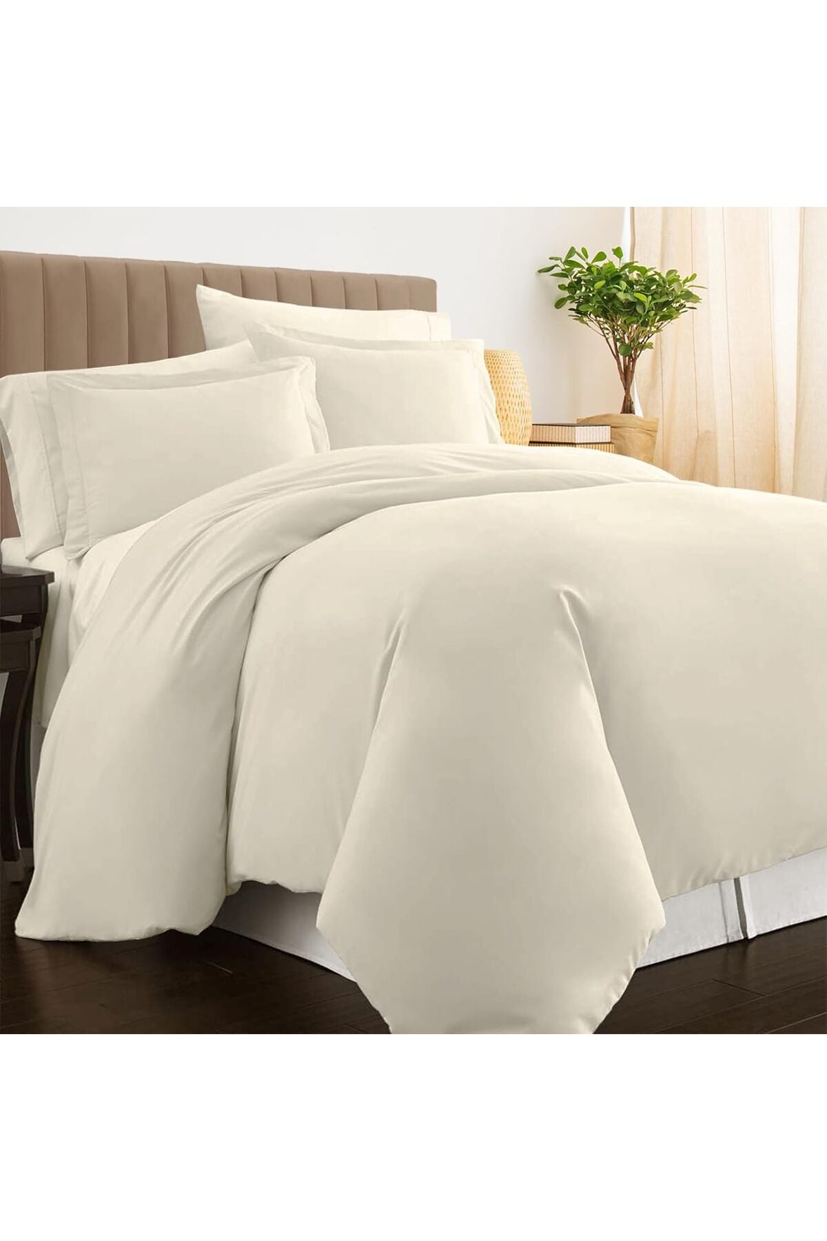 Luxury 100% Cotton Double Duvet Cover Set 200x200 cm New Ivory, 800 Thread Count