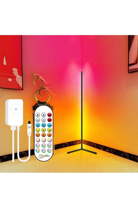 Remote Control RGB LED Corner Floor Lamp Red/Yellow