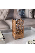 Wooden Arabic Calligraphy Incense Burner - Short