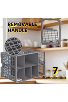 Universal Dishwasher Utensils Silverware Cutlery Basket Compatible with Maytag, Samsung, Kenmore,GE, Bosch, Whirlpool, KitchenAid and Many More (Gray)