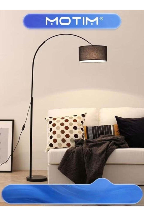 Fabric Shade Floor Lamp Eye-Care Reading Vertical Lamp Atmosphere Standing Tall Lamps for Living Room & Bedroom & Study (Black)