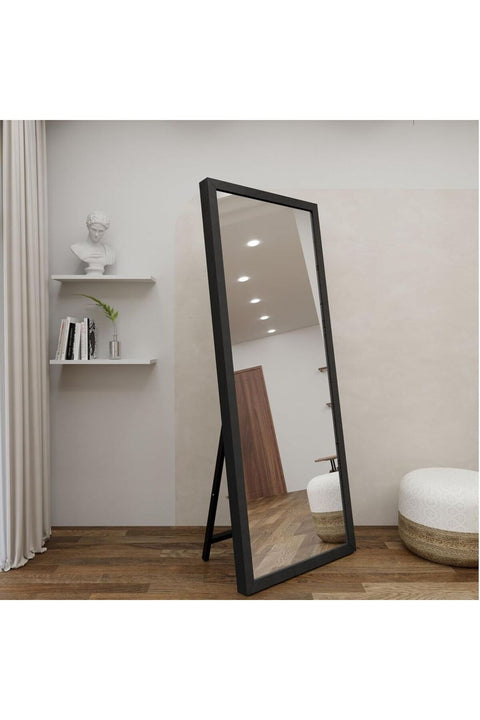 Marketplace Full Length Mirror 153x53cm – Large Black Floor Mirror, Standing or Wall-Mounted Dressing Mirror, Leaning Bedroom Mirror for Full Body Outfit & Makeup
