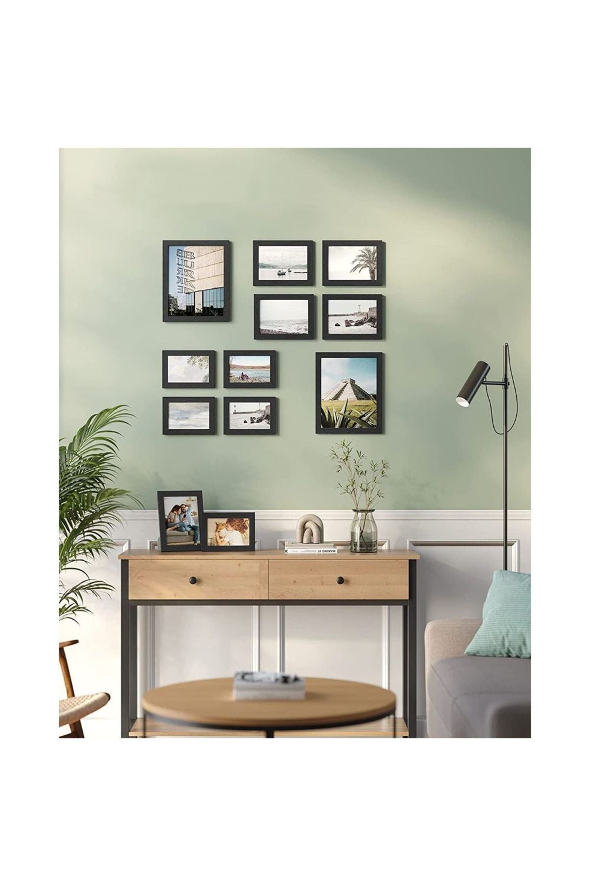 Black RPF310H Modern 10x Glass Photo Frames for Home, Drawing Room (25x20x3cm)