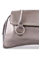 Miroshnikov Women’s Baguette Shoulder Bag, Glossy PU Leather Evening Purse, Designer Crinkle Effect Handbag