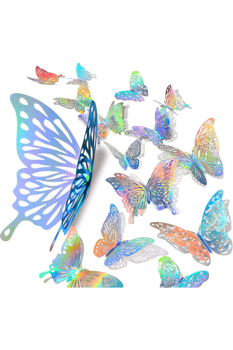Removable 3D Shiny Sliver Wall Stickers Decals with Set, 60 Pieces