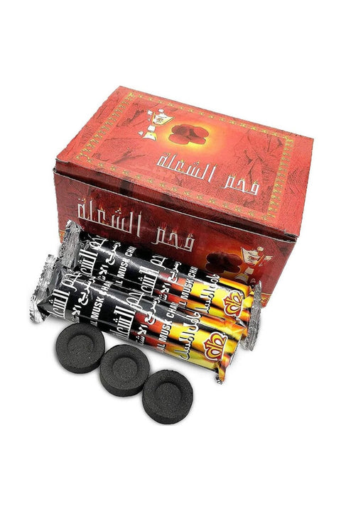 Bakhoor Coal Shola Charcoal Musk, 100 Pieces Long Lasting Charcoal, Lighting Charcoal Briquettes for Hukkah Sheesha BBQ Grill Preparation Long Lasting for Bakhoor and Incense Burning Black