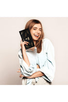 Sweet Cute Chocolate Women's Long Leaf Bifold Wallet Leather Card Holder Purse Zipper Buckle Elegant Clutch