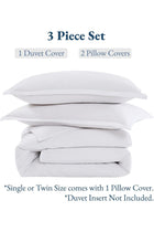 100% Organic Cotton Duvet Cover Set - Double Size, White 3-Piece Bedding Set, Soft Breathable Fabric