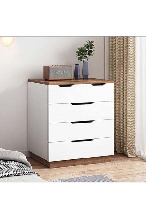 Modern Bedside Table, Wooden Nightstand with Drawers Spacious Countertop for Household Small Items, Simple Storage Cabinet for Bedroom Living Room Bed Side (203DG5)