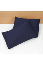YORKSHIRE BEDDING Soft Breathable Brushed Microfibre Plain Double Duvet Cover Set Navy