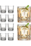 Crystal Whiskey Glasses Set of 8, 11Oz Old Fashioned Glasses, Double Old Fashion Beverage Glass, Clear Glass Cocktail Glasses for Men