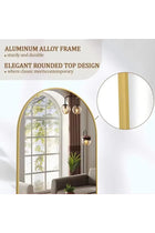 Arched Full-Length Floor Mirror Large Golden Frame Dressing Mirror for Bedroom & Living Room (200X100cm)